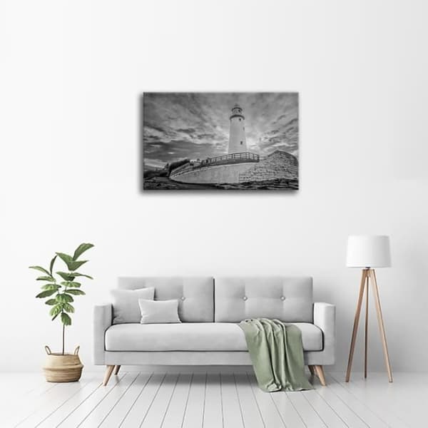 Legendarte - Målning, Tryck på duk - Fyren i molnen cm. 60x90