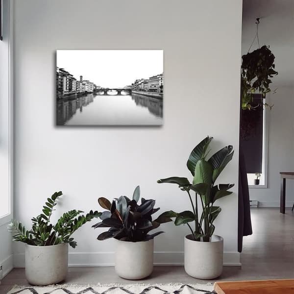 Legendarte - Målning, Tryck på duk - En bro över floden cm. 60x80