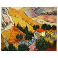 Miniatyrbild 1 av 4: Legendarte - Målning, tryck på duk - Landskap med ett hus och en plogman Vincent Van Gogh cm. 80x100