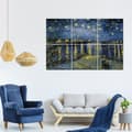Miniatyrbild 3 av 4: Legendarte - Flerpanelsmålning Starry Night Over the Rhone - Vincent Van Gogh cm. 100x150 (6 paneler)