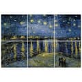 Miniatyrbild 1 av 4: Legendarte - Flerpanelsmålning Starry Night Over the Rhone - Vincent Van Gogh cm. 100x150 (6 paneler)