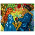 Miniatyrbild 1 av 4: Legendarte - Målning, tryck på duk - Familjeporträtt under fläder Giovanni Giacometti cm. 50x60