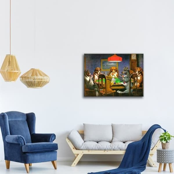 Legendarte - Måla, tryck på duk - Hundar som spelar poker - En vän i trubbel - Cassius Marcellus Coolidge cm. 40x60