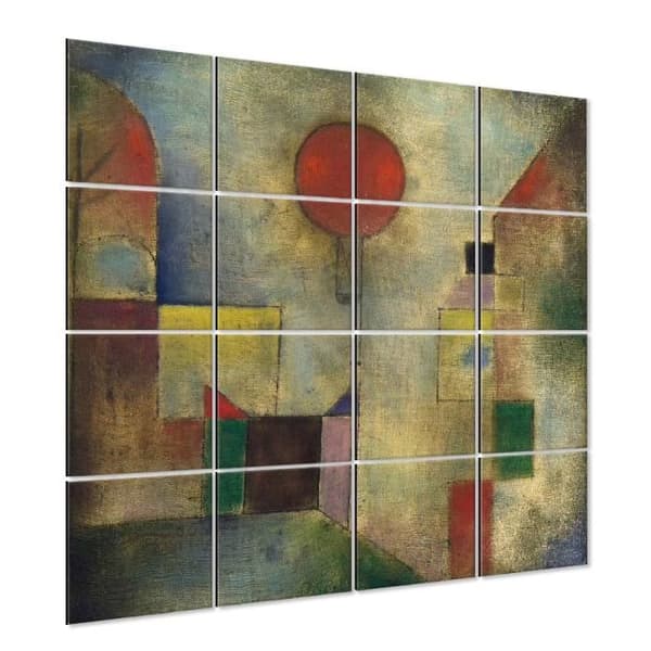 Legendarte - Röd Ballong Multi Panel Målning - Paul Klee cm. 200x200 (16 paneler)