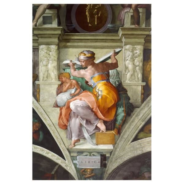 Legendarte - Målning, tryck på duk - Libyska sibylla - Michelangelo Buonarroti cm. 60x90