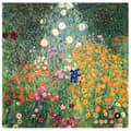 Miniatyrbild 1 av 4: Målning, tryck på duk - Jardin De Fleurs Gustav Klimt cm. 90x90