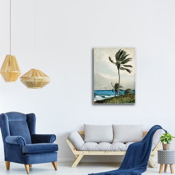 Legendarte - Målning, Tryck på duk - Palmträd, Nassau - Homer Winslow cm. 50x70