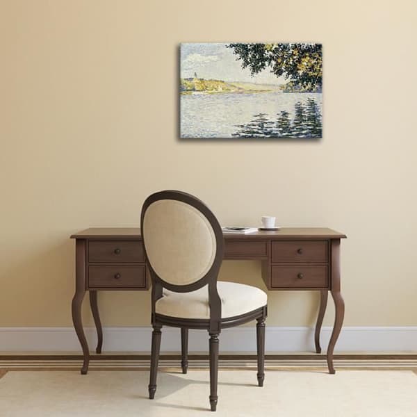 Legendarte - Målning, tryck på duk - Utsikt över Seinen vid Herblay - Paul Signac cm. 50x70