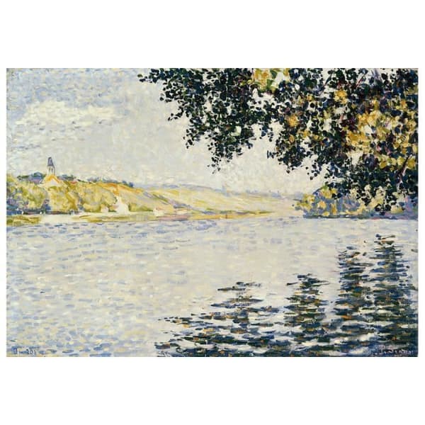 Legendarte - Målning, tryck på duk - Utsikt över Seinen vid Herblay - Paul Signac cm. 50x70