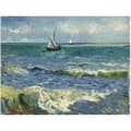 Miniatyrbild 1 av 4: Legendarte - Målning, tryck på duk - Havslandskap nära Saintes-Maries-De-La-Mer - Vincent Van Gogh cm. 60x80