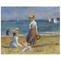 Miniatyrbild 1 av 4: Legendarte - Målning, tryck på duk - Kvinna på stranden - Pierre Auguste Renoir cm. 80x100