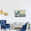 Miniatyrbild 3 av 4: Legendarte - Målning, tryck på duk - The Great Wave Off Kanagawa Katsushika Hokusai cm. 80x120