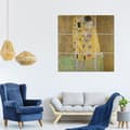 Miniatyrbild 3 av 4: Legendarte - Multi Panel Painting The Kiss - Gustav Klimt cm. 150x150 (9 paneler)