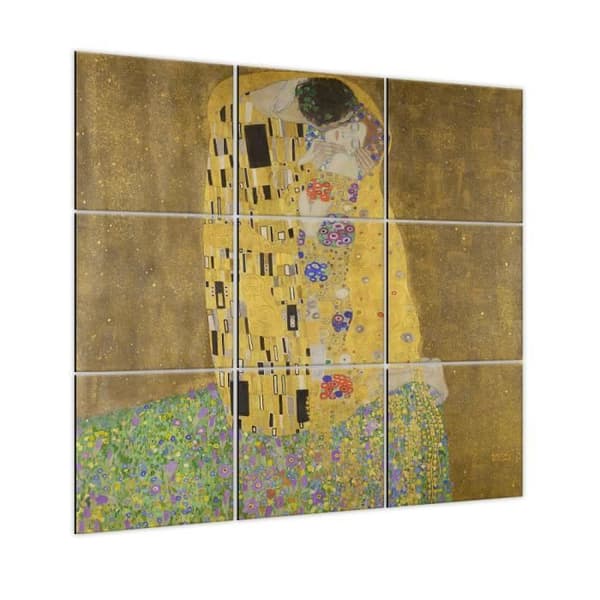 Legendarte - Multi Panel Painting The Kiss - Gustav Klimt cm. 150x150 (9 paneler)