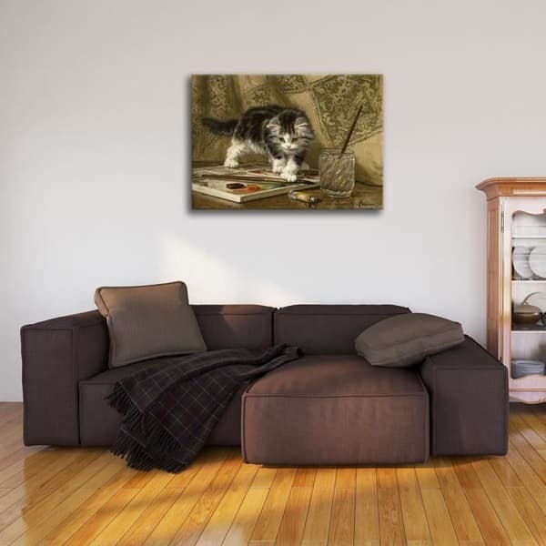 Legendarte - Målning, Tryck på duk - Den unga konstnären - Henriëtte Ronner-Knip cm. 60x80