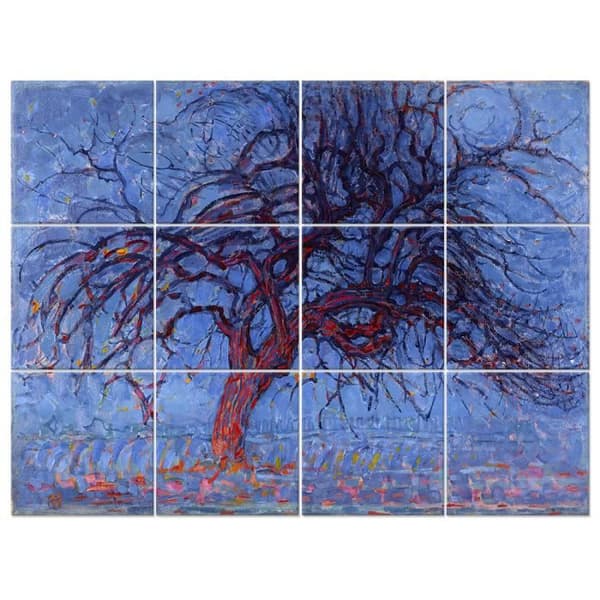 Legendarte - Red Tree Multi Panel Målning - Piet Mondrian cm. 150x200 (12 paneler)