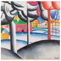 Miniatyrbild 1 av 4: Legendarte - Målning, Tryck på duk - Vinterlandskap Kazimir Malevich cm. 60x60