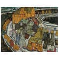 Miniatyrbild 1 av 4: Legendarte - Målning, tryck på duk - Crescent Of Houses Ii (Island Town) Egon Schiele cm. 80x100