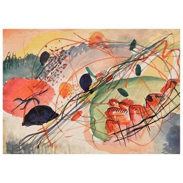Legendarte - Målning, Tryck på duk - Akvarell 6 Wassily Kandinsky cm. 80x100