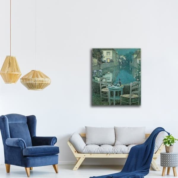 Legendarte - Målning, tryck på duk - Ett litet bord vid skymningen - Henri Le Sidaner cm. 40x50