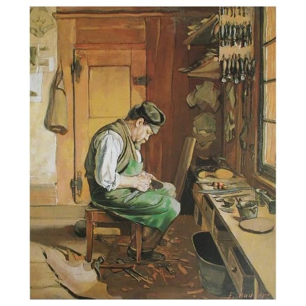 Legendarte - Målning, Tryck på duk - Skomakaren Ferdinand Hodler cm. 50x60