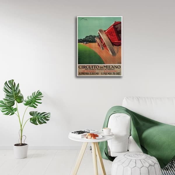 Legendarte - Vintage reklamaffisch Circuito Di Milano - Målning, tryck på duk cm. 50x70