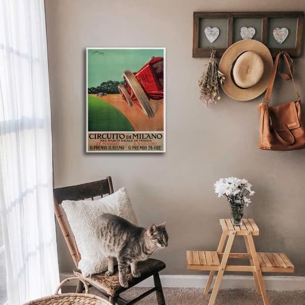 Legendarte - Vintage reklamaffisch Circuito Di Milano - Målning, tryck på duk cm. 50x70