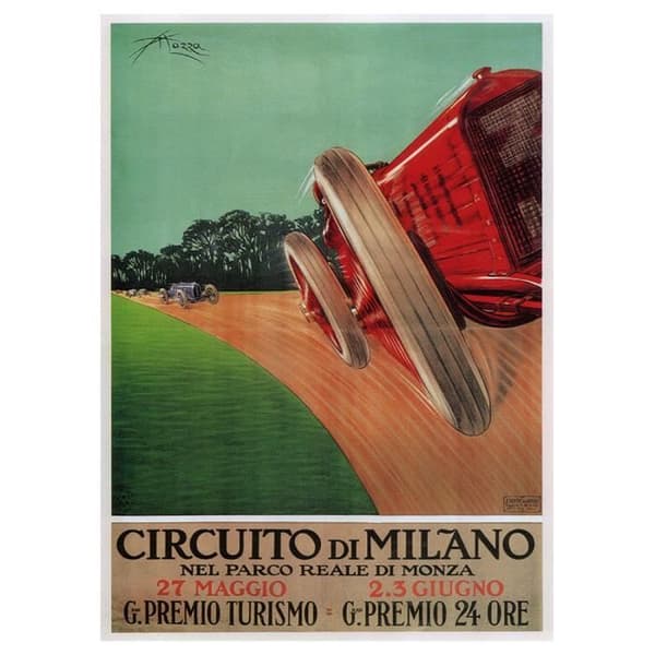 Legendarte - Vintage reklamaffisch Circuito Di Milano - Målning, tryck på duk cm. 50x70