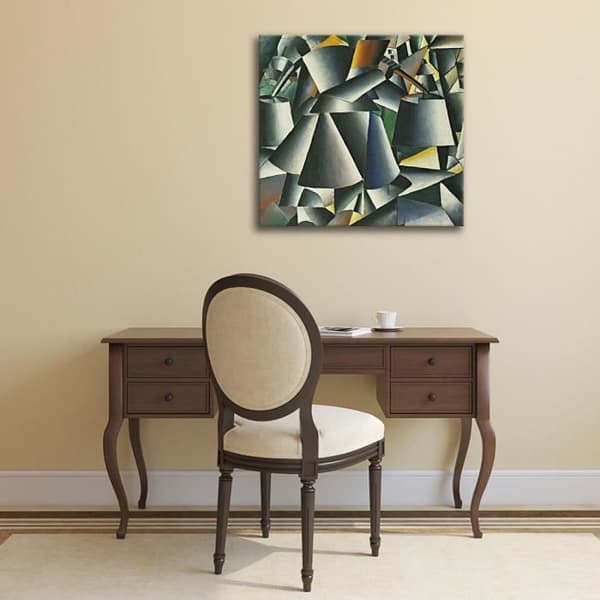 Legendarte - Målning, tryck på duk - Kvinna med hinkar - Kazimir Malevich cm. 60x60