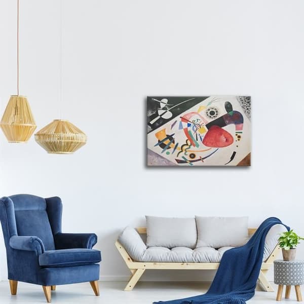 Legendarte - Målning, tryck på duk - Röd fläck Ii Wassily Kandinsky cm. 80x100