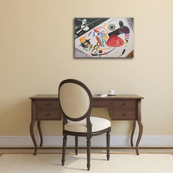 Legendarte - Målning, tryck på duk - Röd fläck Ii Wassily Kandinsky cm. 80x100