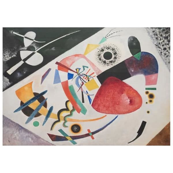 Legendarte - Målning, tryck på duk - Röd fläck Ii Wassily Kandinsky cm. 80x100