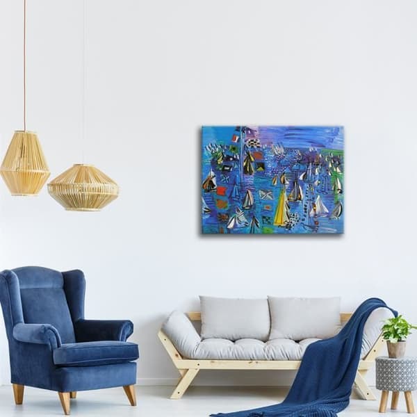 Legendarte - Målning, Tryck på Duk - Regattor In Cowes - Raoul Dufy cm. 50x60