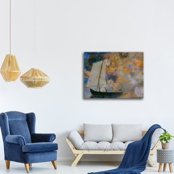 Legendarte - Målning, Tryck på duk - Blommande moln - Odilon Redon cm. 50x60