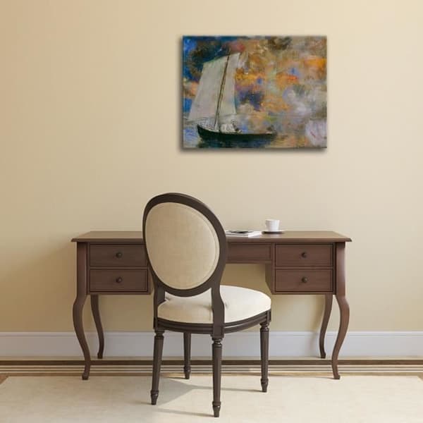 Legendarte - Målning, Tryck på duk - Blommande moln - Odilon Redon cm. 50x60