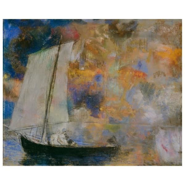 Legendarte - Målning, Tryck på duk - Blommande moln - Odilon Redon cm. 50x60