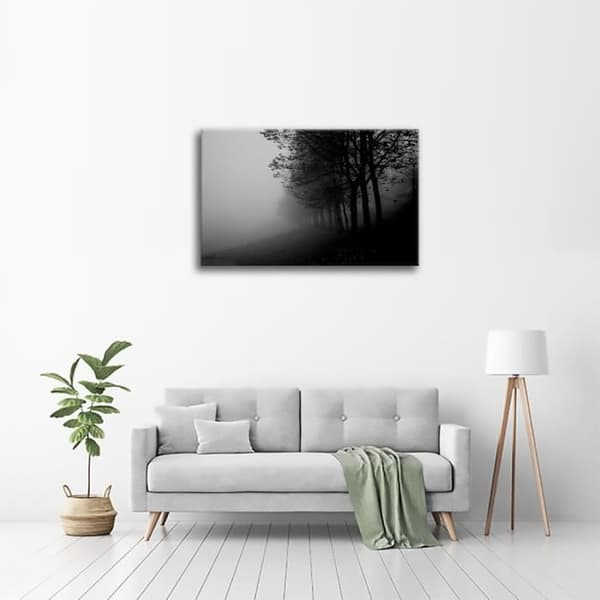 Legendarte - Målning, Tryck på duk - Dimma i träden cm. 60x90