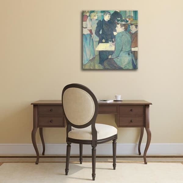 Legendarte - Målning, tryck på duk - Ett hörn av Moulin de la Galette Henri De Toulouse-Lautrec cm. 60x75