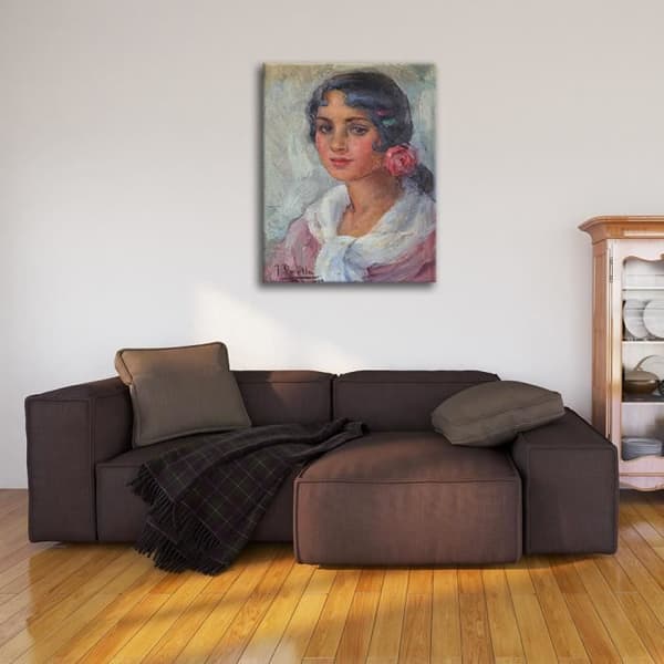 Legendarte - Målning, tryck på duk - Porträtt av en kvinna - Joaquín Sorolla cm. 60x80