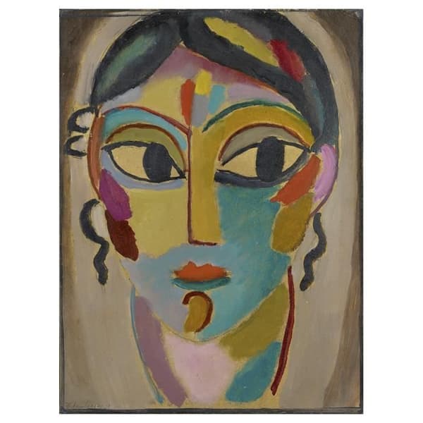 Legendarte - Målning, tryck på duk - Mystiskt huvud - Alexej von Jawlensky cm. 60x80