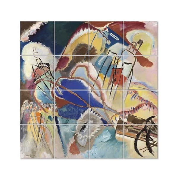 Legendarte - Multi Panel Painting Improvisation No. 30 - Wassily Kandinsky cm. 200x200 (16 paneler)