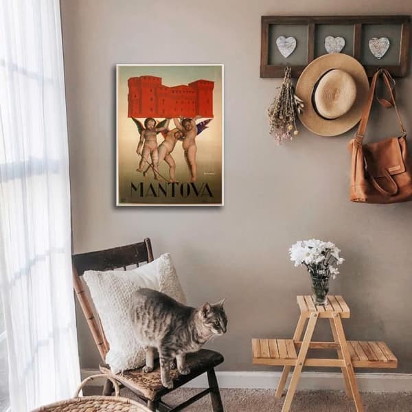 Legendarte - Vintage Mantova Turistaffisch - Målning, Canvastryck cm. 50x70