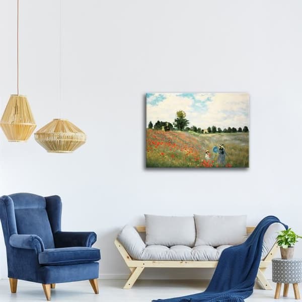 Legendarte - Målning, tryck på duk - Landskap med ett hus och en plogman Vincent Van Gogh cm. 50x60