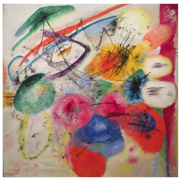 Legendarte - Målning, Tryck på duk - Svarta linjer - Wassily Kandinsky cm. 90x90