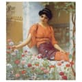 Miniatyrbild 1 av 4: Målning, tryck på duk - Sommarblommor - John William Godward cm. 80x90