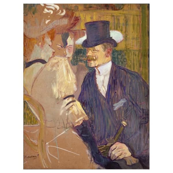 Legendarte - Målning, tryck på duk - Engelsmannen vid Moulin Rouge Henri De Toulouse-Lautrec cm. 60x80