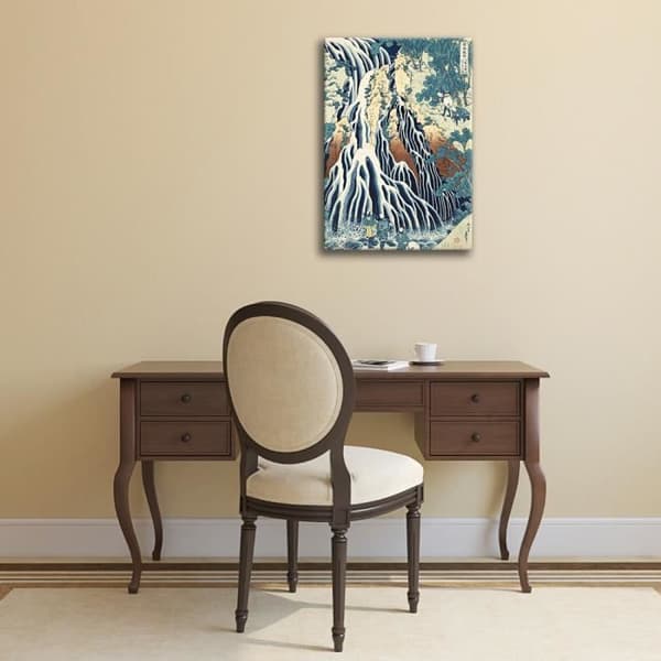 Legendarte - Målning, tryck på duk - Kirifuri-vattenfallet vid berget Kurokami - Katsushika Hokusai cm. 40x60