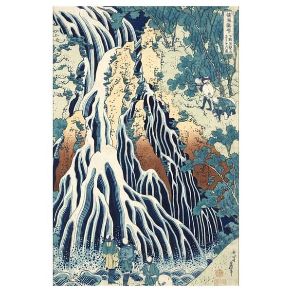 Legendarte - Målning, tryck på duk - Kirifuri-vattenfallet vid berget Kurokami - Katsushika Hokusai cm. 40x60