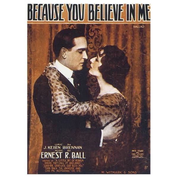 Legendarte - Vintage Music Cover Why You Believe In Me - Målning, Tryck På Duk cm. 50x70