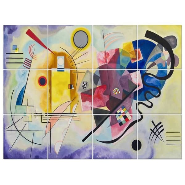 Legendarte - Gul, Röd, Blå Multipanelmålning - Wassily Kandinsky cm. 150x200 (12 paneler)